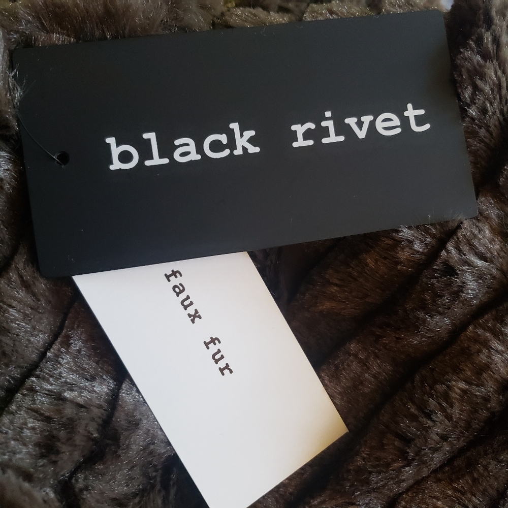 Black Rivet NWT Sz S/M Chocolate Brown Poncho D146 - Picture 8 of 15